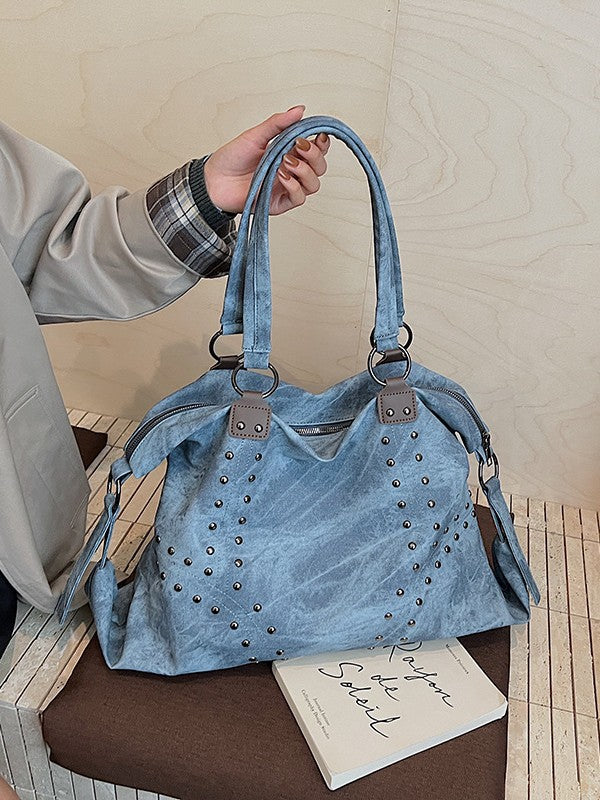 High Sense Personality Rivets Large Capacity Women's Shoulder Bag