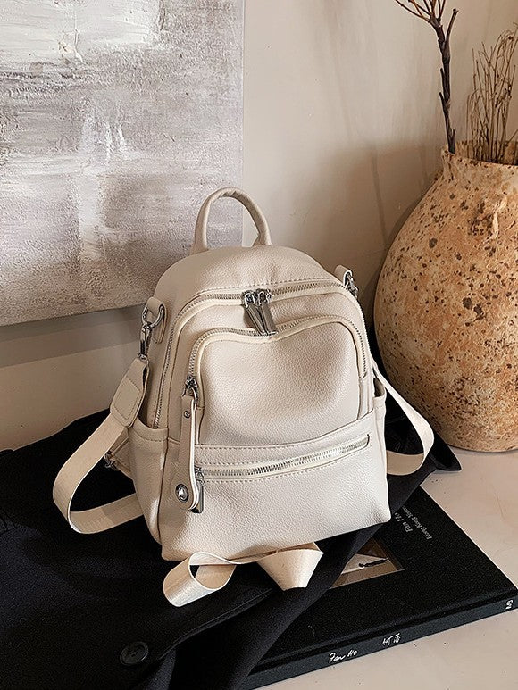 Fashion Feeling Large Capacity Soft Solid Women's Backpack