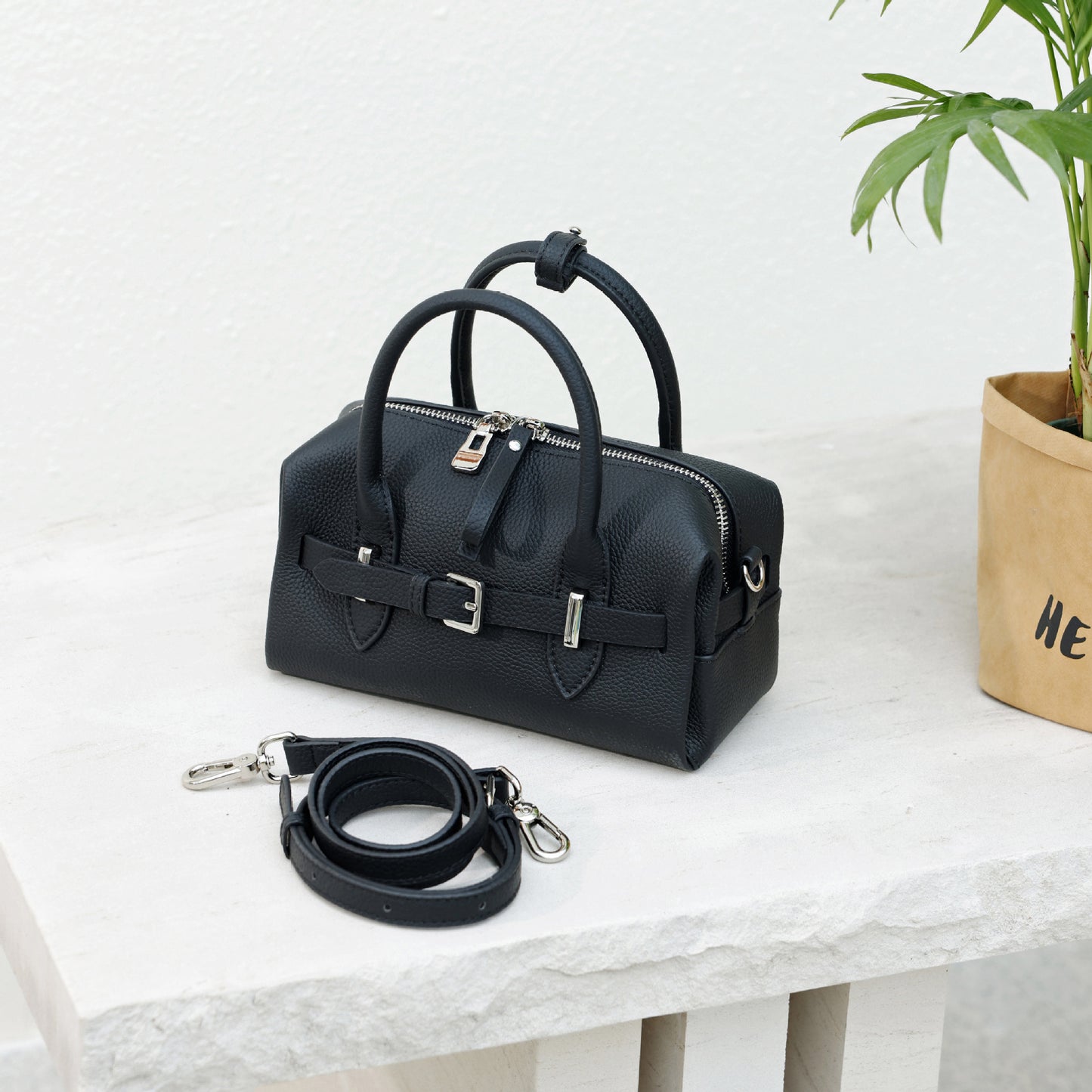 Women's Bowling Genuine Leather Niche High-grade Large Bags