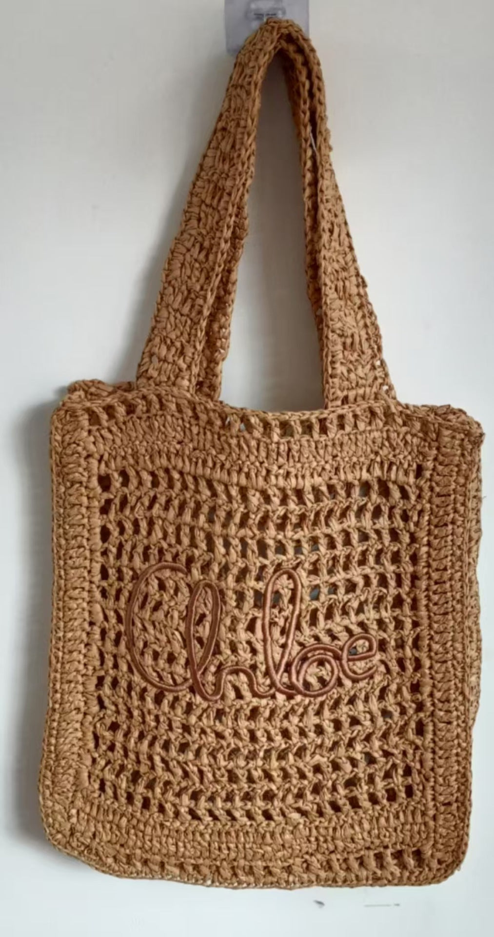 Straw Hollow Woven Large Capacity Three-dimensional Letters Women's Shoulder Bag