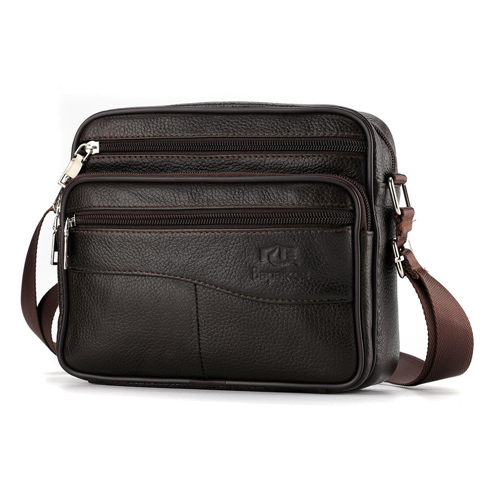 Men's Horizontal Large Capacity Cowhide Genuine Leather High Men's Bags