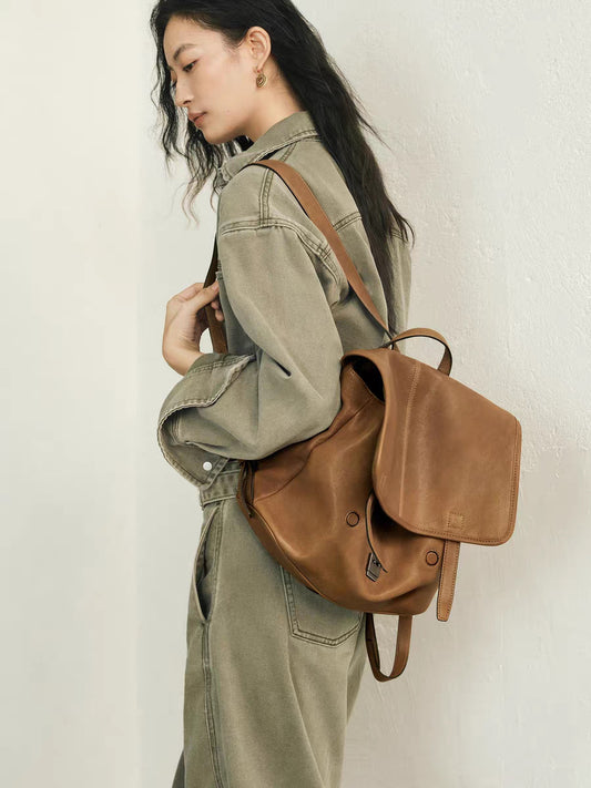 Tanned Sheepskin Series Large Capacity Commute Backpacks