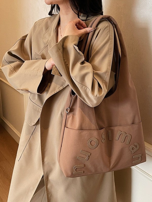 Winter Large Capacity Totes Class Commuting Fashion Textured Women's Shoulder Bag