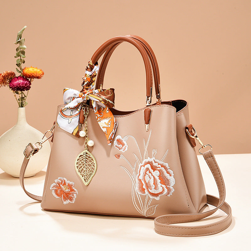 Women's Mother's Day Gift Portable For Mom Embroidered Chinese Style Large Women's Shoulder Bag