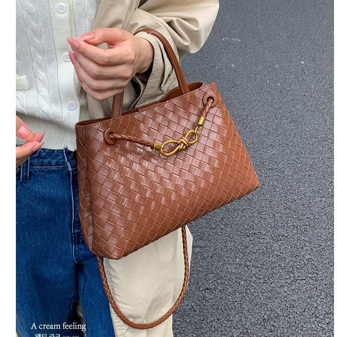 Capacity Totes High Sense Woven Retro Women's Messenger Bag