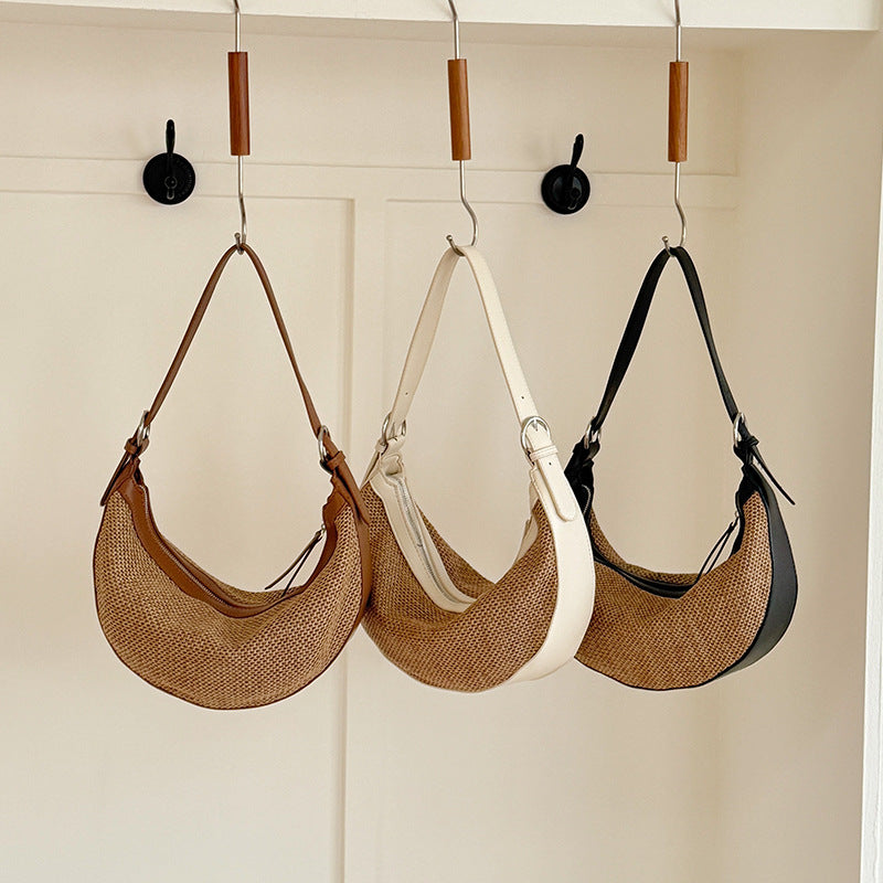 Women's Summer Woven Moon Niche Lightweight Bags