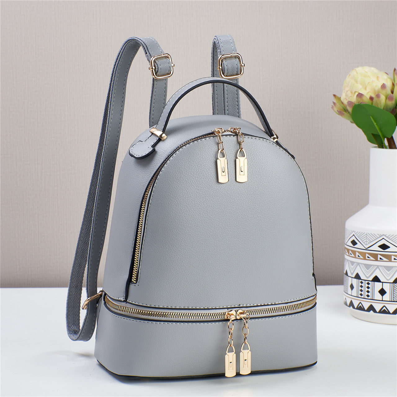 Women's Textured Leisure Commute Simple High-grade Women's Backpack