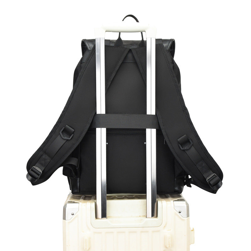Men's High-grade Vintage Cover Business Commute Computer Large Backpacks