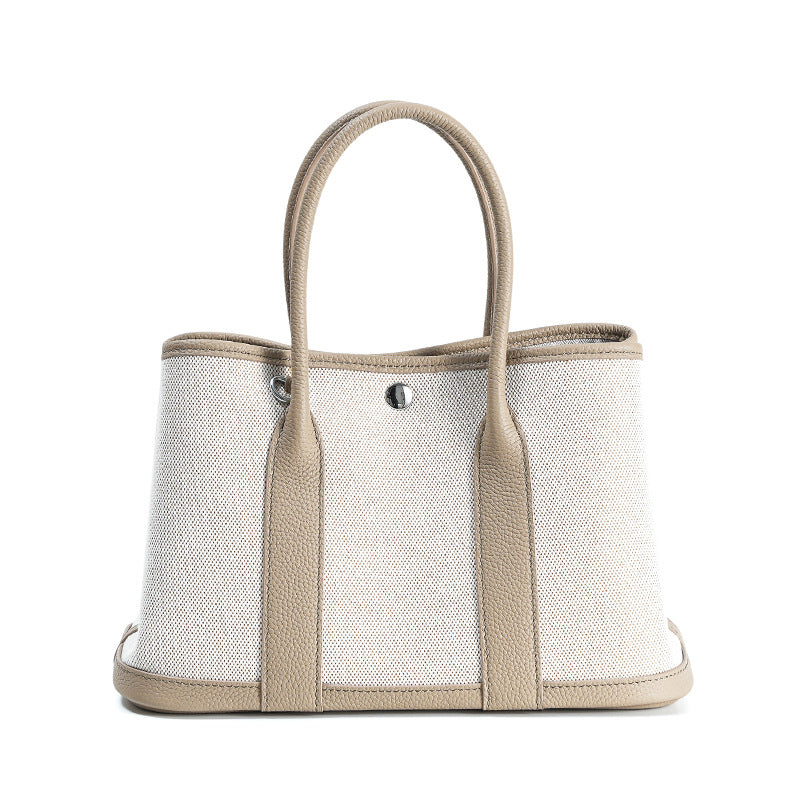 Women's High Sense Leather Genuine Large Capacity Canvas Women's Handbag