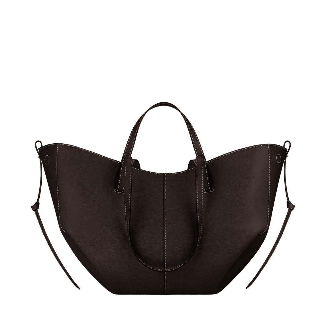 Women's French Wings Style Cowhide Large Capacity Totes Pleated Portable Bags