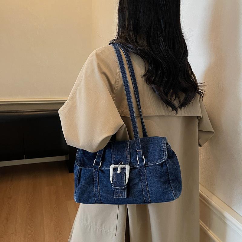 Women's Autumn Retro Artistic Large Capacity Denim Class Leisure Backpack