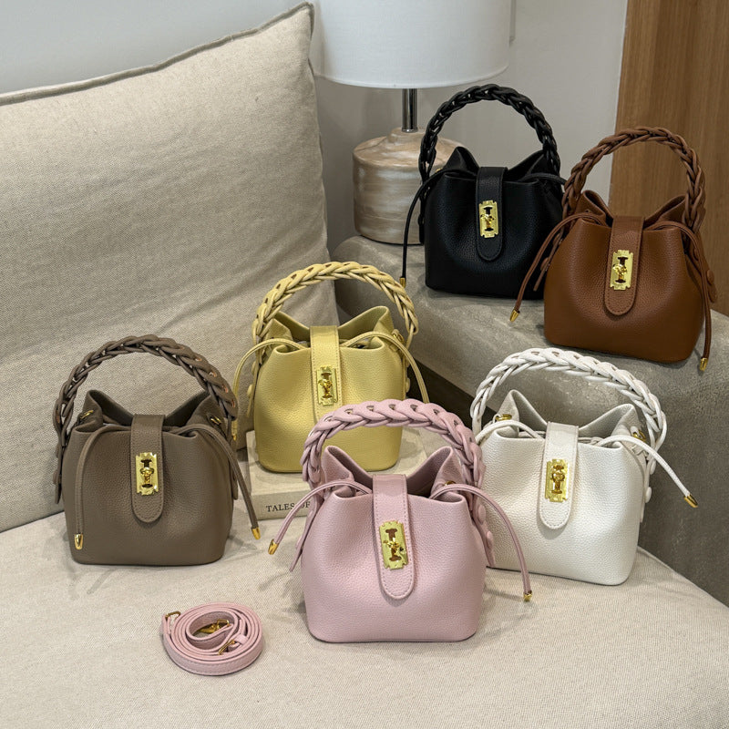 Women's Design High-grade Vegetable Basket Elegant Graceful Bucket Bag