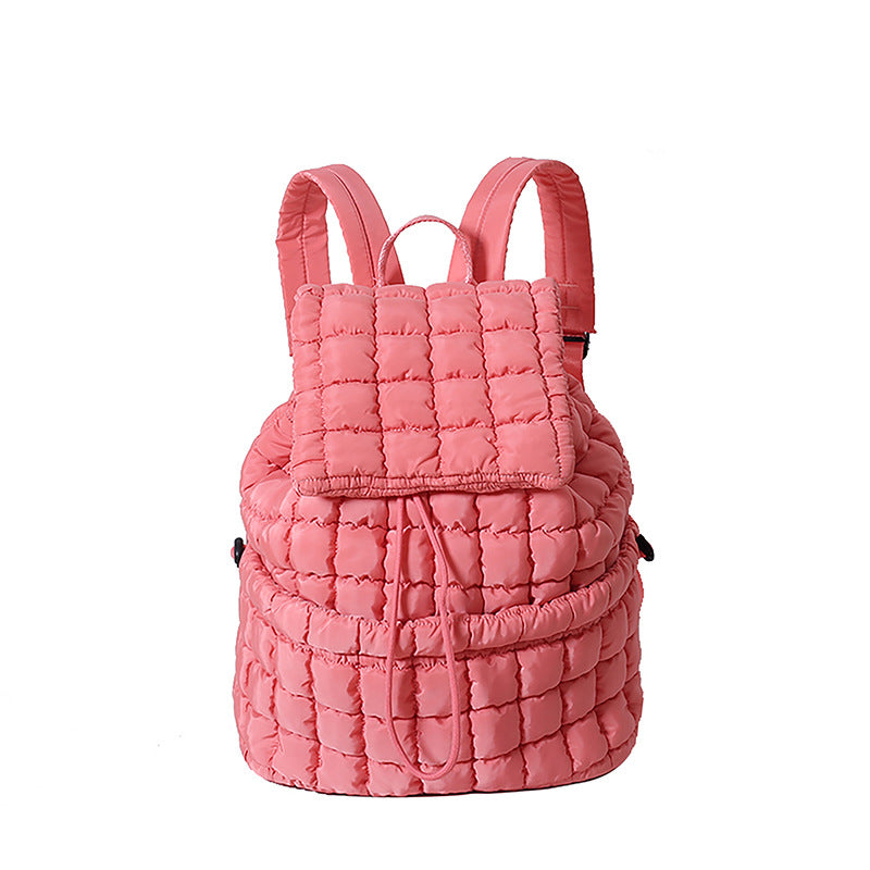 Women's Fashion Commuter Large Capacity Fluffy Plaid Backpacks