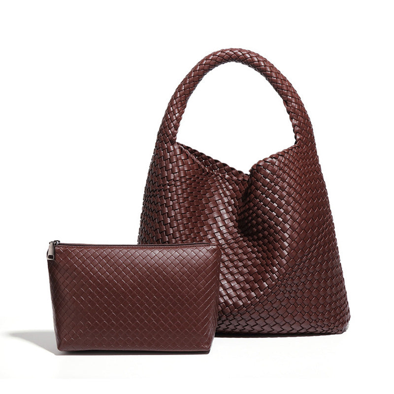 Women's Large Capacity Vegetable Basket Handmade Woven Advanced Underarm Bags