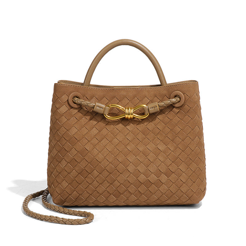 Women's Woven Frosted Suede Vintage Large Capacity Shoulder Bags