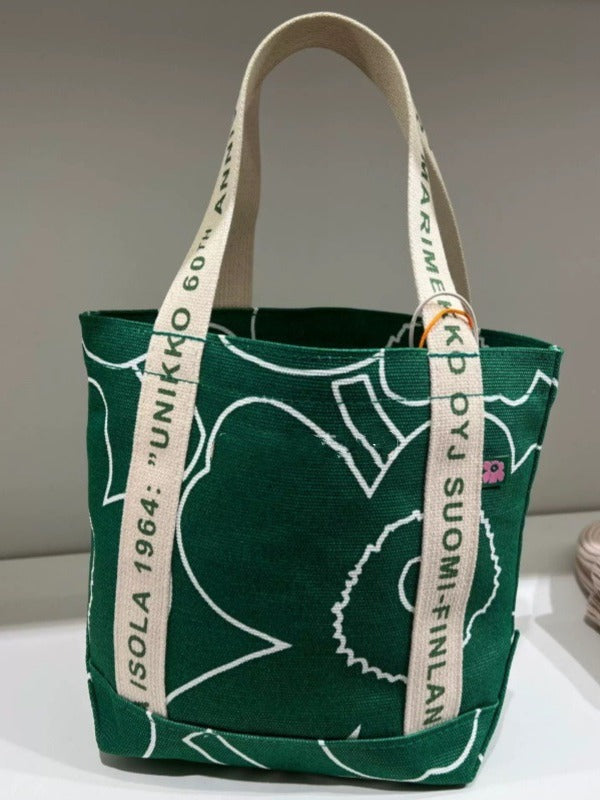 Nordic Style Canvas Strap Letter Printing Fresh Finland Sunflower Tote Bags