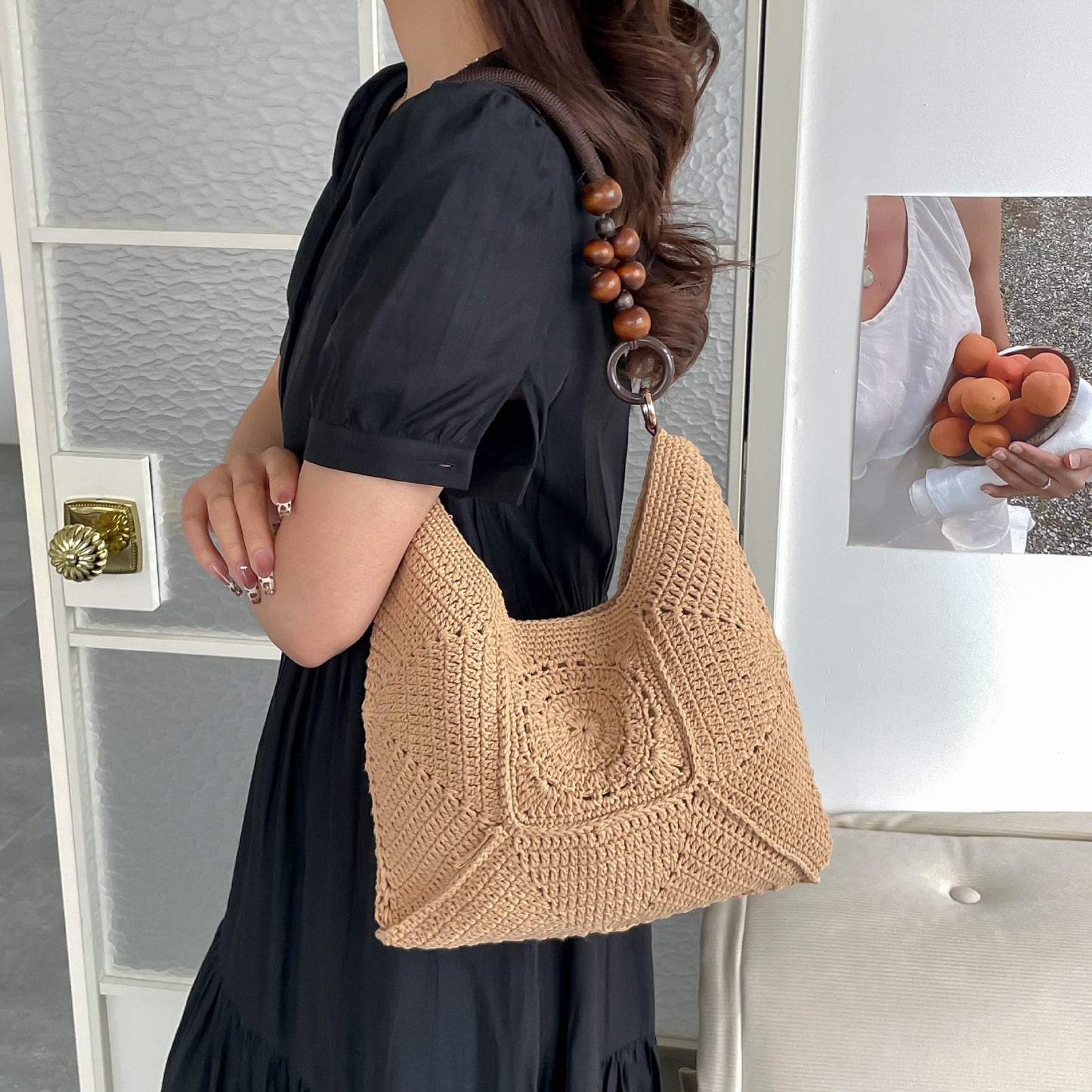 Style Vintage Hand-woven Crocheted Underarm Good-looking Shopping Shoulder Bags