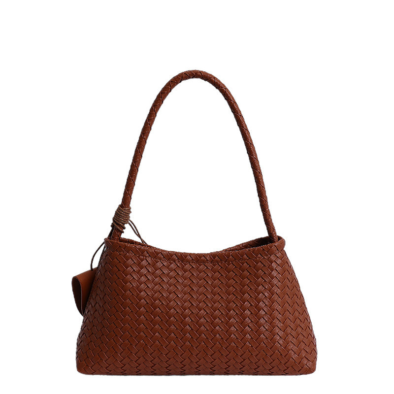 Women's Advanced Texture Light Luxury Woven Underarm Baguette Bags