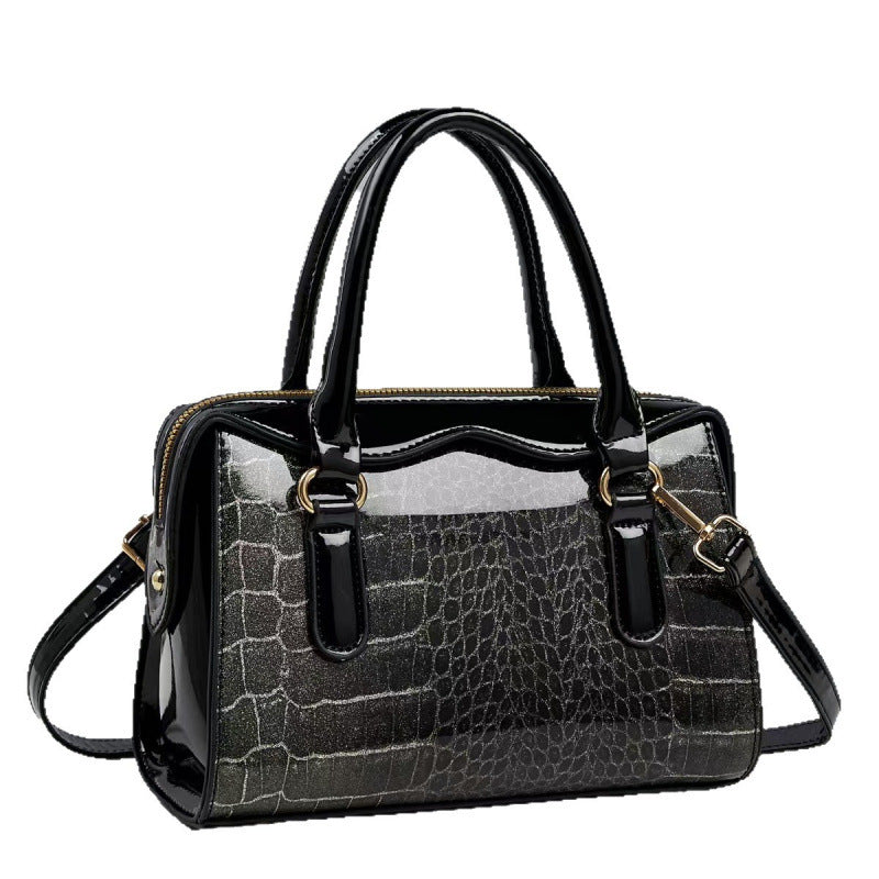 New Simple Stone Pattern Stitching Fashion Women's Handbag