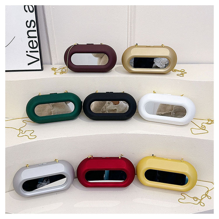 Fashion Acrylic Box Spring With Mirror Niche Women's Messenger Bag