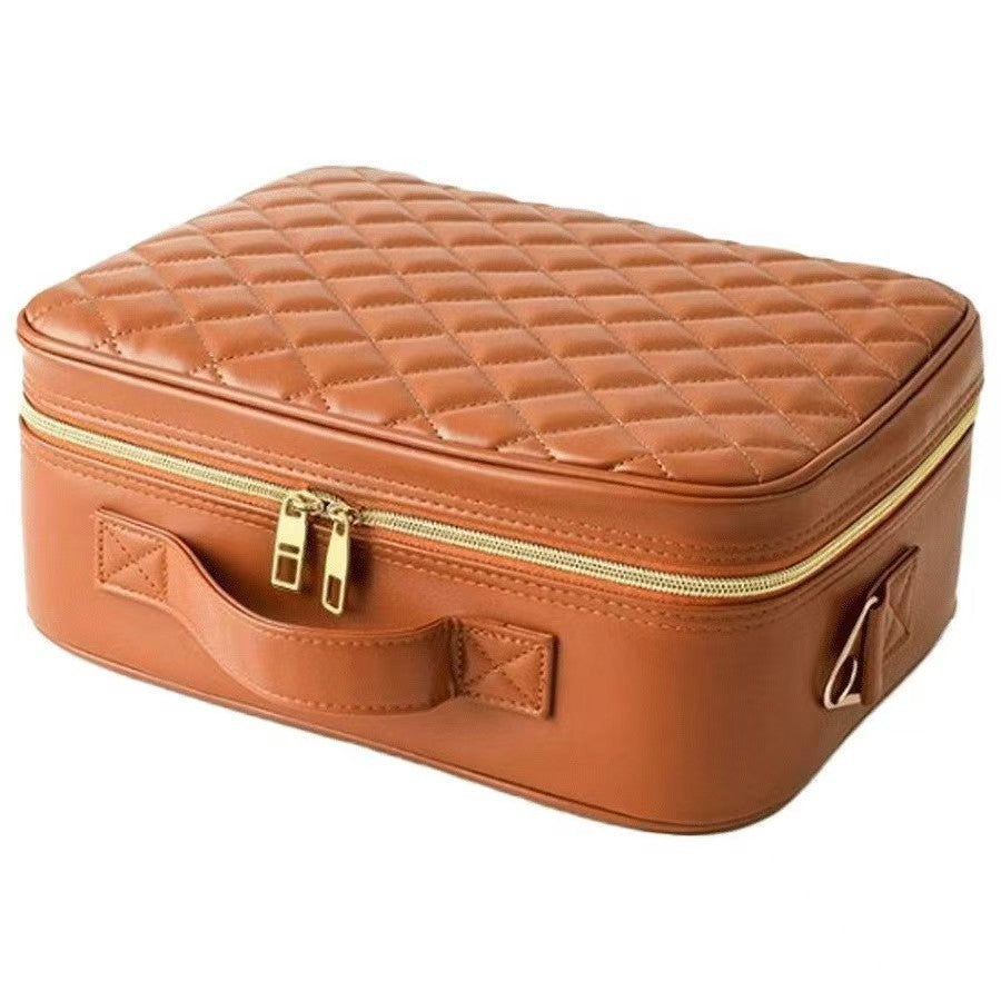 Folding With Light Solid Color Portable Battery Mirror Advanced Makeup Bag