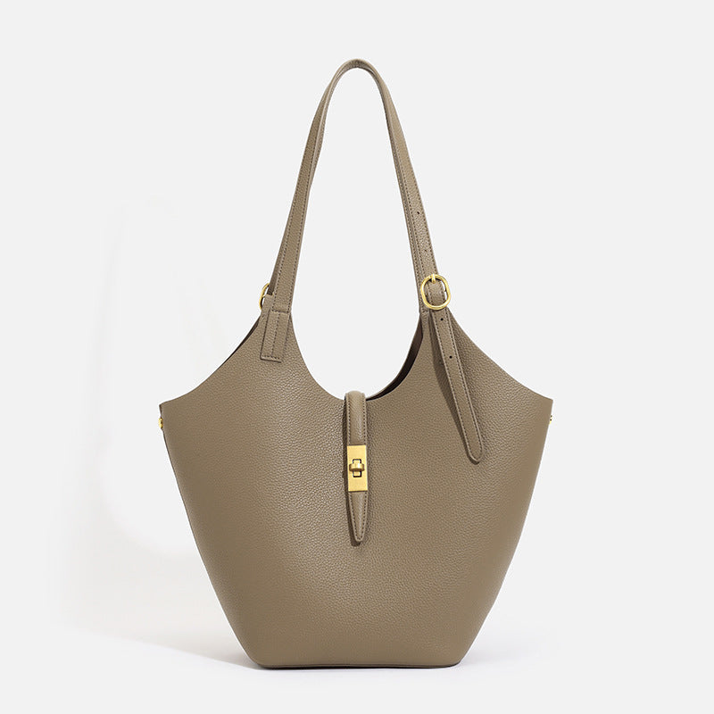 Women's Leather Summer Tide Large Capacity Cowhide Son Underarm Bag
