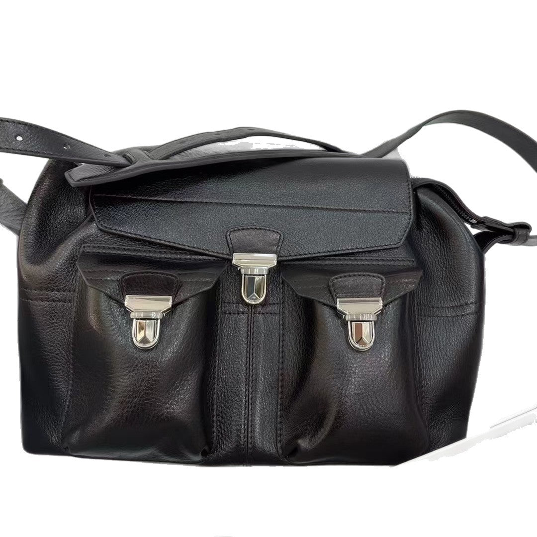 Tanned Leather Motorcycle Large Capacity Vintage Bags