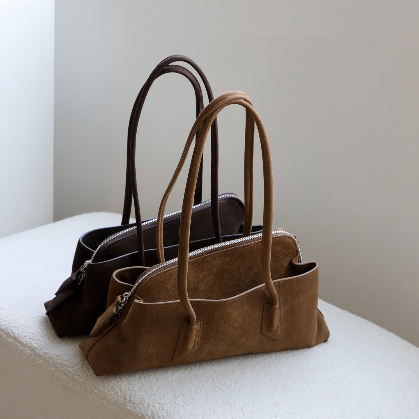 Korean Style Niche Suede Irregular Fashion Loose Feeling Large Capacity Underarm Bag