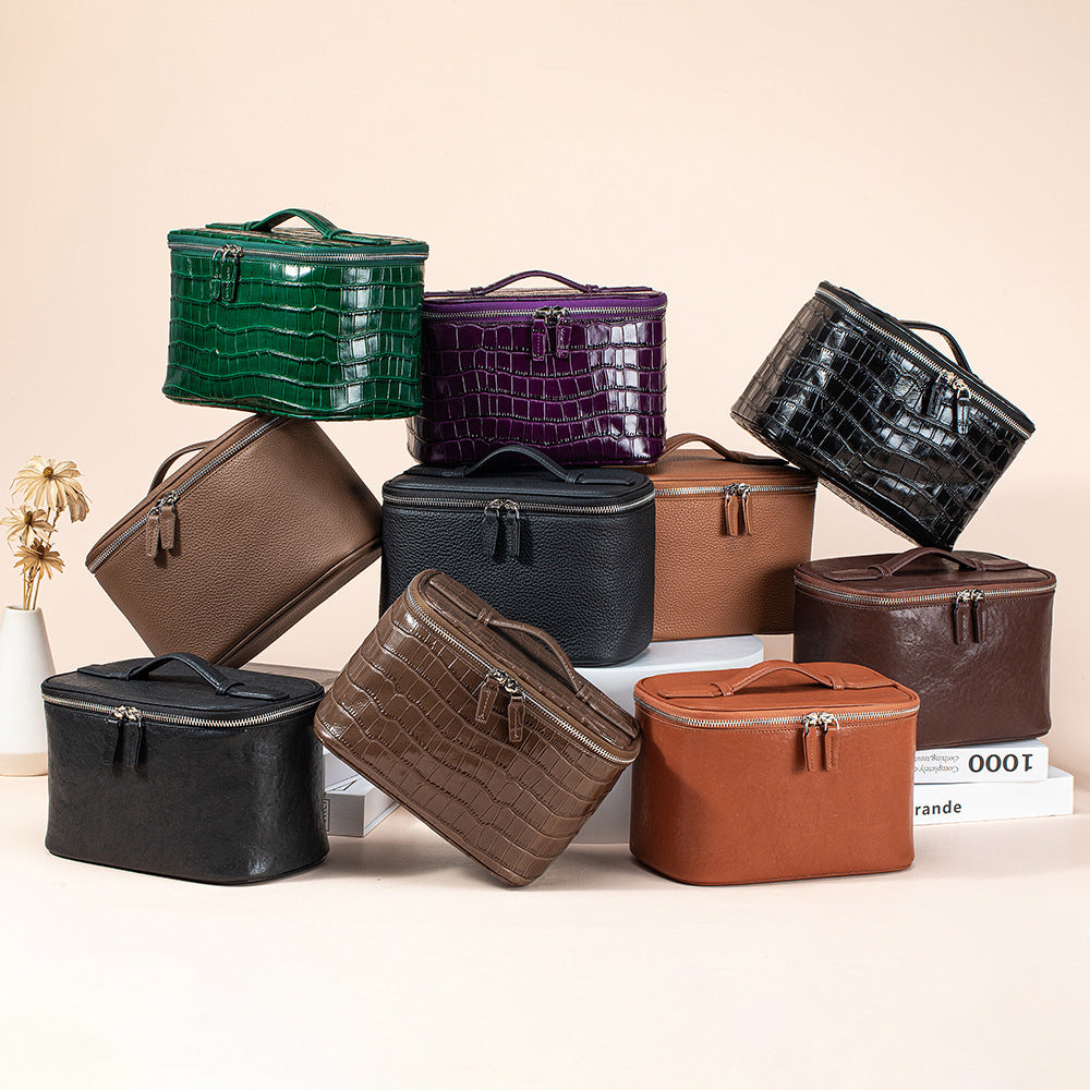 Top Layer Cowhide Large Capacity Partition Storage Female Portable Waterproof Bags