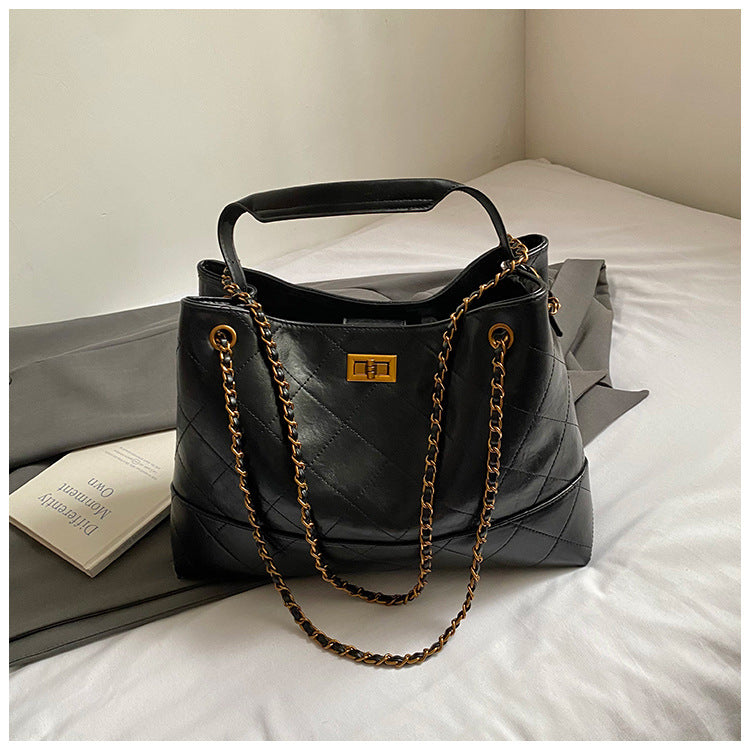 Women's Good-looking Fashion Simple Stitching Summer Rhombus Women's Messenger Bag