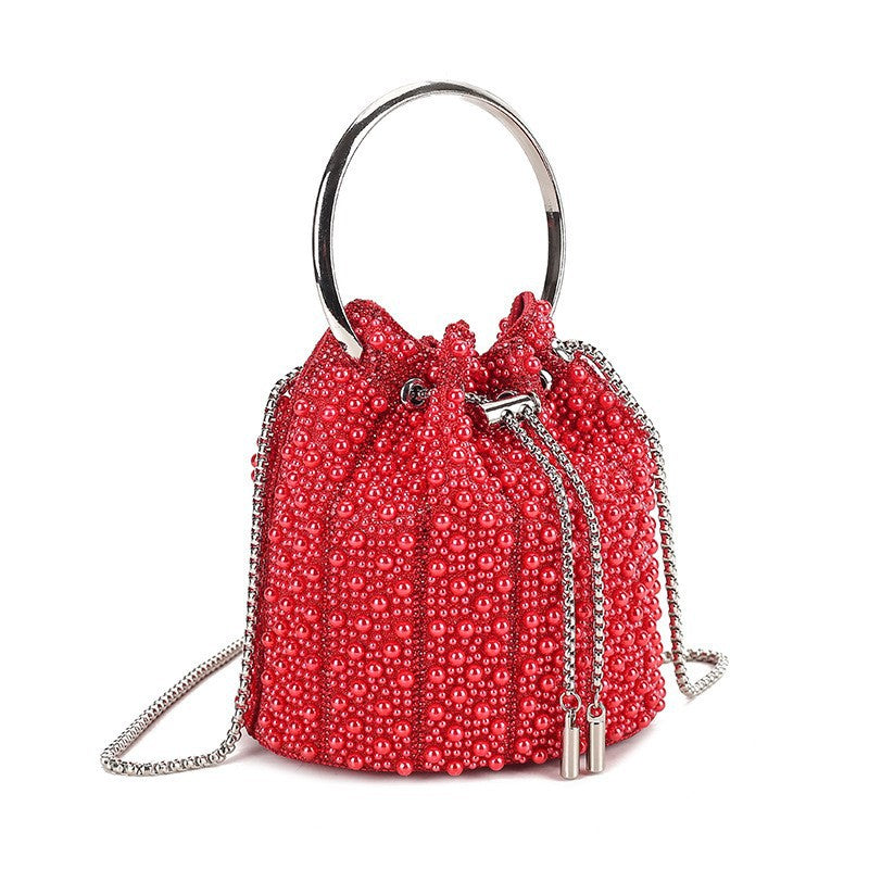 Women's Light Luxury Pearl Hand Versatile High-grade Chain Bucket Bag