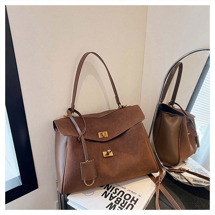 Women's Business Commute Portable Matte Leather Unisex Style Tote Bags