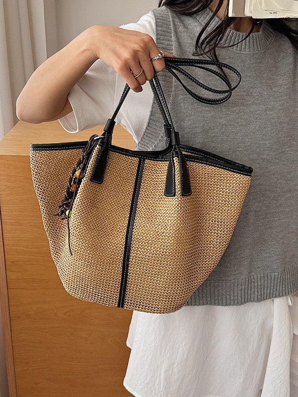 Women's French Straw Summer Fashion Simple Large Bags