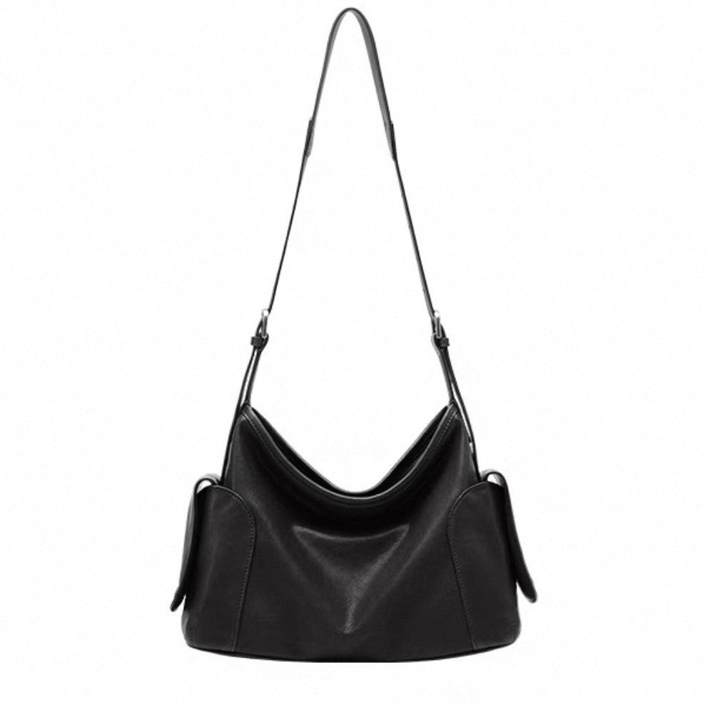 Women's Vegetable Tanning Leather Simple Niche Design Genuine Dumpling Women's Shoulder Bag