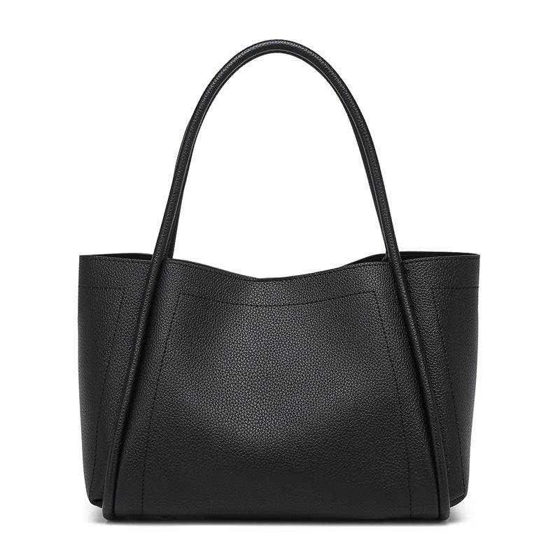 Women's Korean Textured Vegetable Basket Simple Commuting Handbags