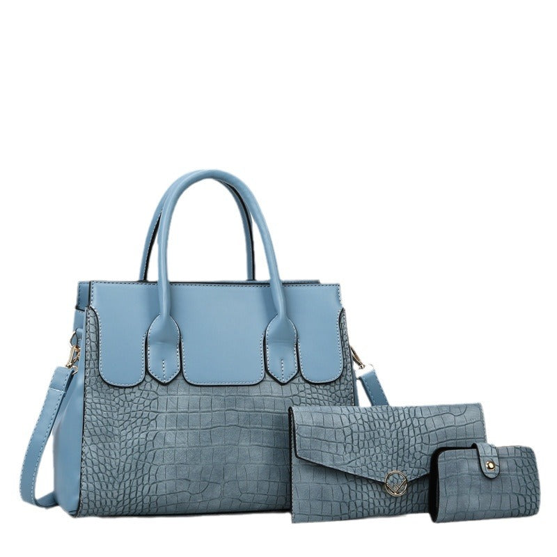 Women's Capacity Stone Pattern Contrast Color Mother Fashion Women's Handbag