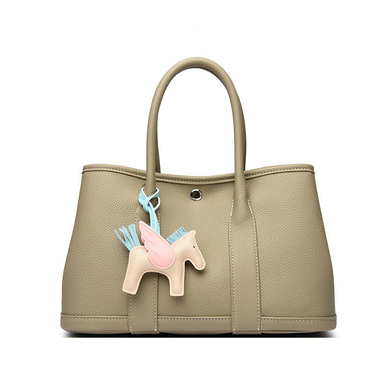 Women's Exquisite Portable Garden With Pony Pendant Large Capacity Western Women's Messenger Bag
