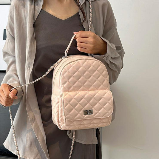 Women's Class Commuter Korean Rhombus Chain Portable Women's Backpack