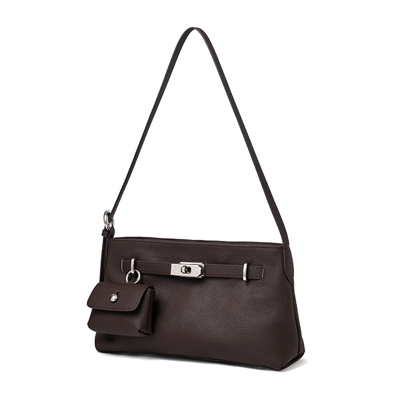 Women's Cowhide Kelly Commuter Underarm Portable Oblique Women's Messenger Bag