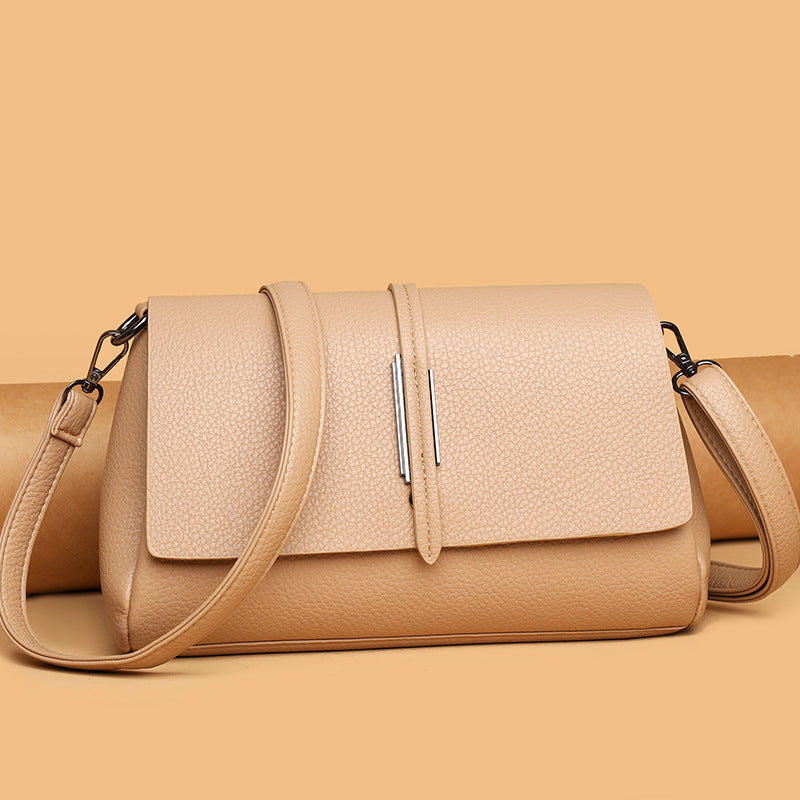 Women's Capacity Soft Leather Versatile Mom Solid Women's Handbag