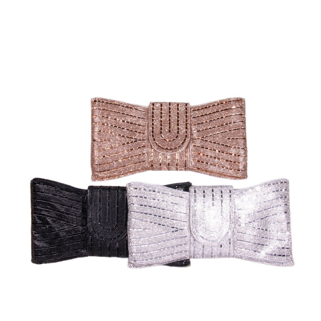 Retro High-grade Clutch Rhinestone Butterfly Dinner Makeup Bag
