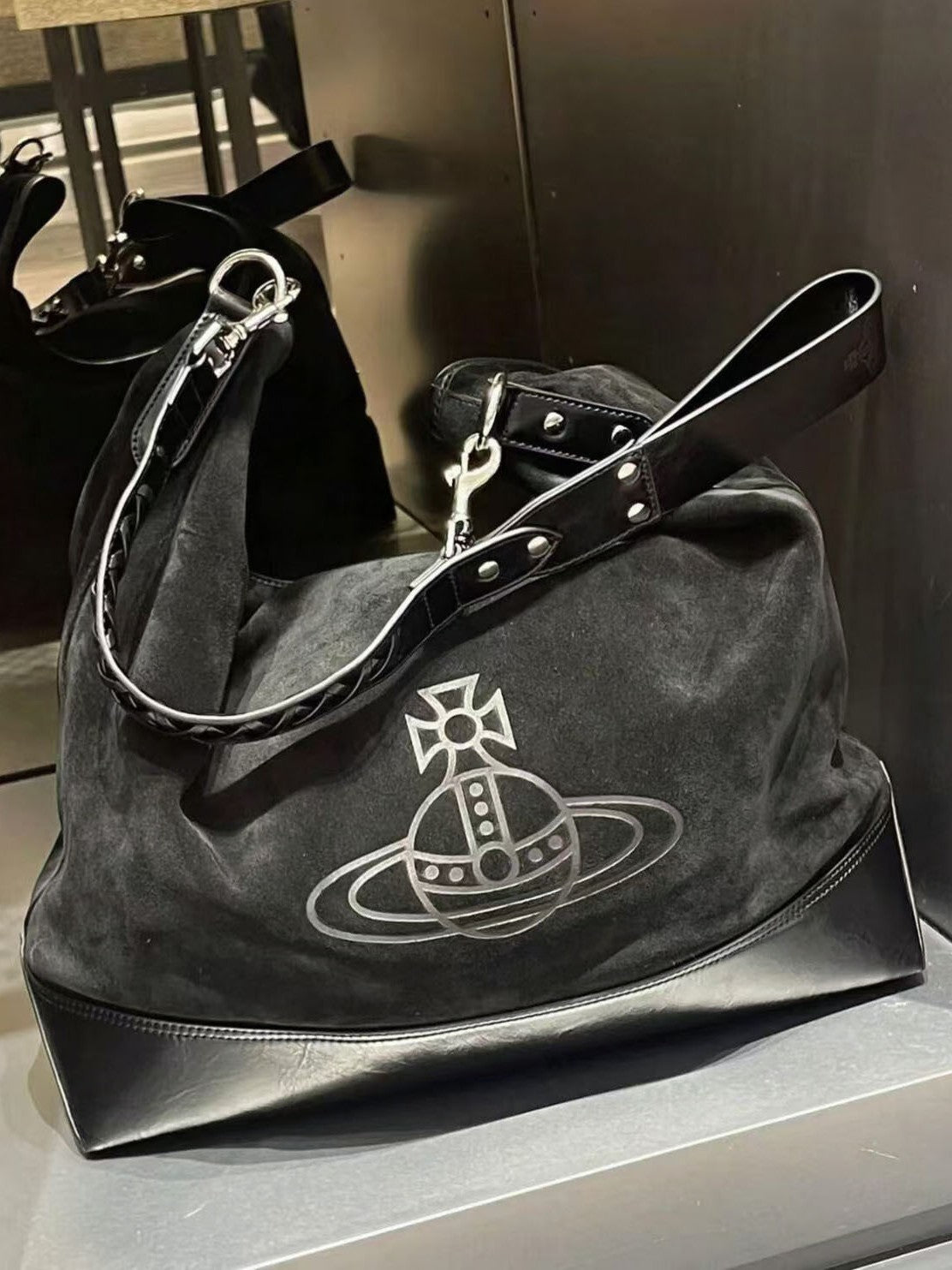 Saturn Suede Hobo Punk Large Capacity Tote Bags