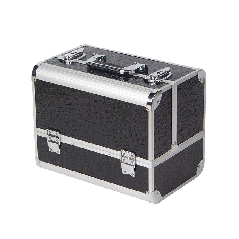 Double Open Aluminum Alloy Makeup Box Large Capacity Cosmetic Case