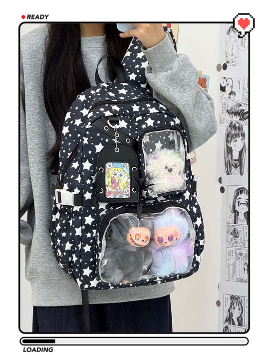 Slouchy Junior Large Capacity Cartoon Female Leisure Backpack