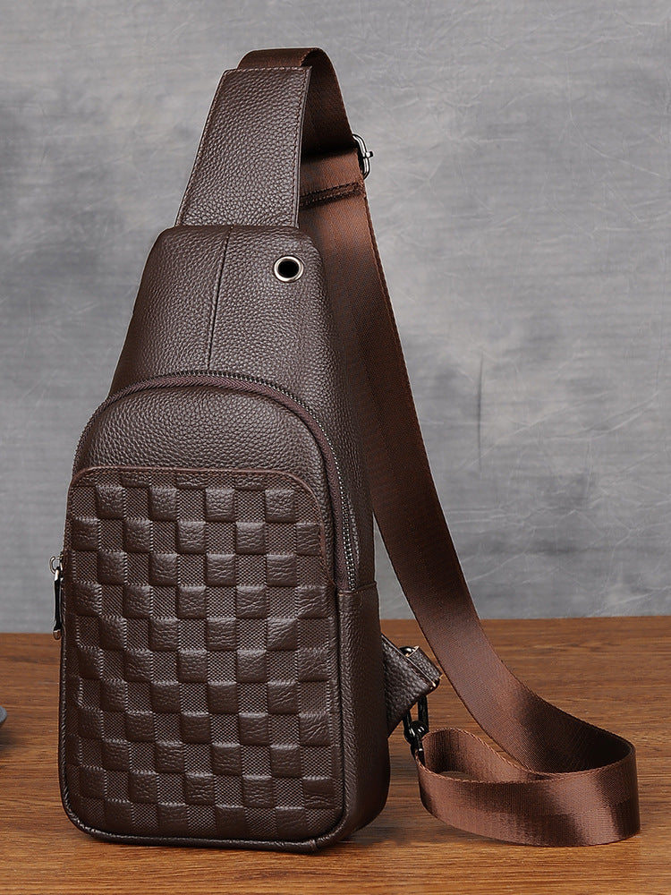 Men's Fashion Leather First Layer Cowhide Business Large Bags
