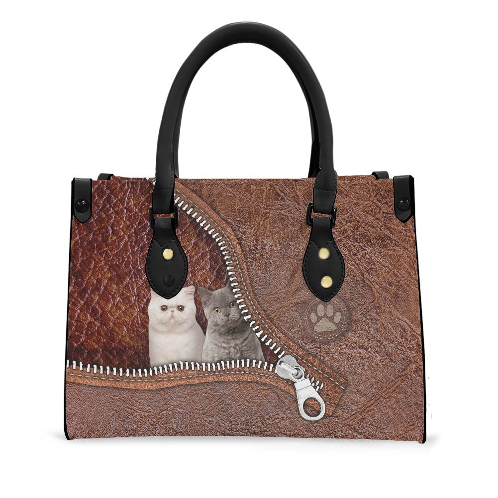 Women's Printed Sunflower Cow Leather Pet Vintage Bags