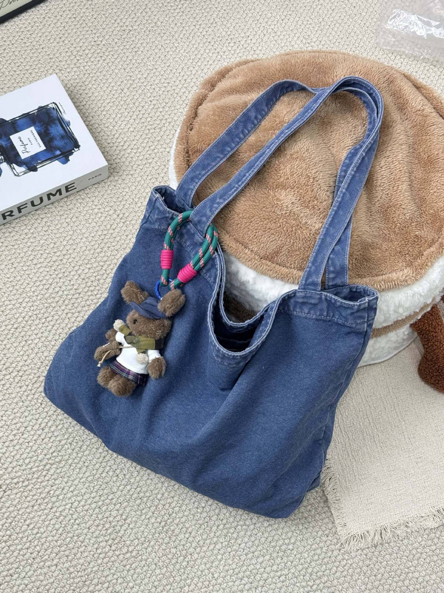 Large Capacity Washed Canvas Versatile Commuter Tote Bags