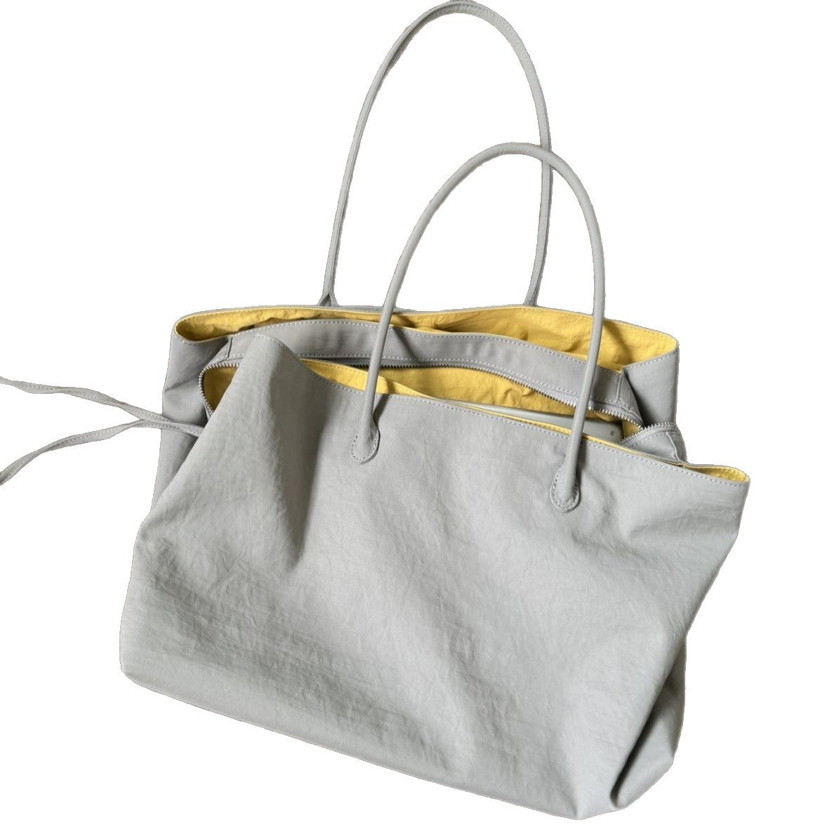 Women's Niche Contrast Color Light Nylon Large Capacity Tote Bag