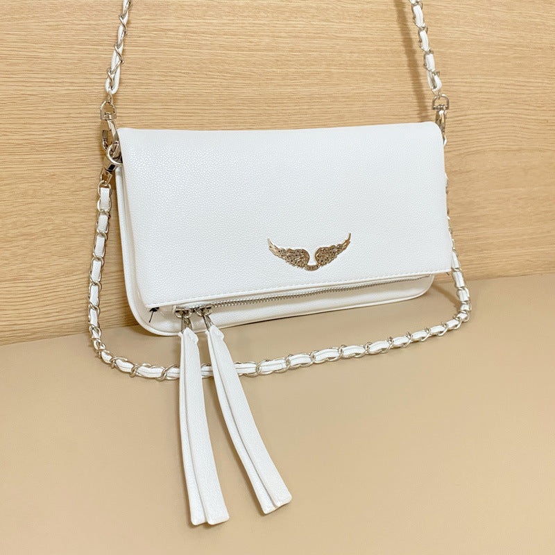 Women's French Fashion Diamond Wings Chain Envelope Shoulder Bags