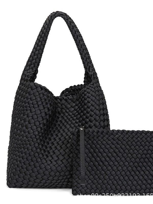 Women's Nylon Woven Large Capacity High-grade Portable Tote Bag